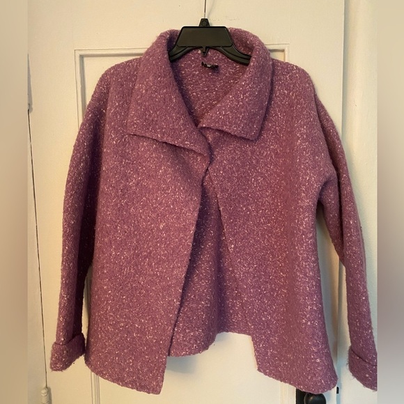 Eileen Fisher Lavender Lilac Chunky Knit Cardigan/Jacket Alpaca Blend Size XS - Picture 1 of 6